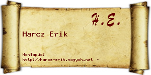 Harcz Erik névjegykártya